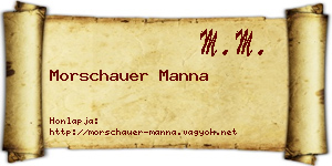 Morschauer Manna névjegykártya